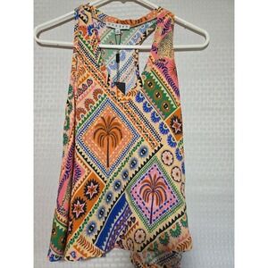 Chaser Women's XS‎ Sleeveless Multi Print NWT Camel Tank